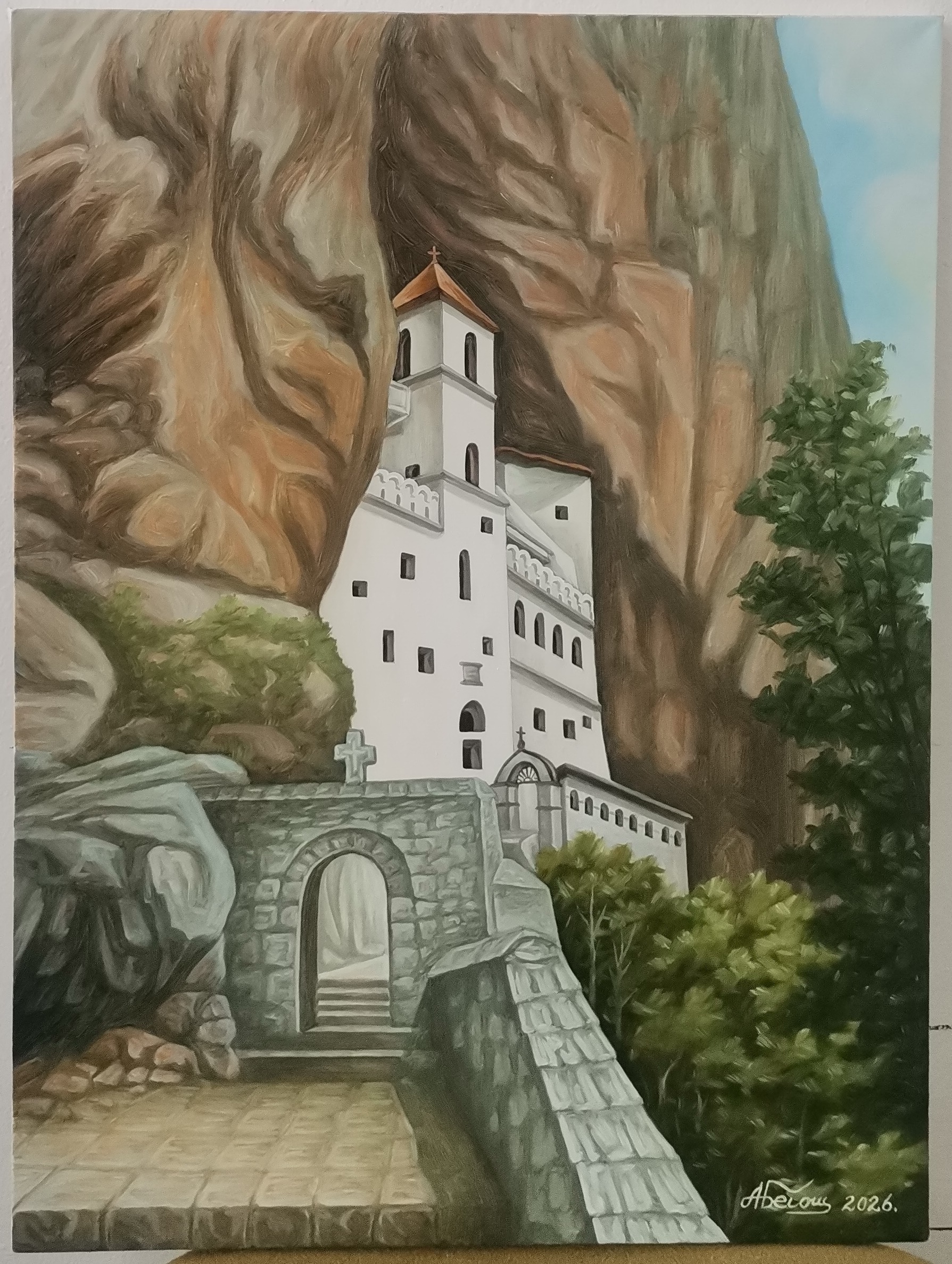 Manastir Ostrog - ulje na platnu